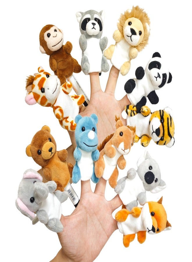 JUSTQUNSEEN 12Pcs Finger Puppets Set Jungle, Soft Plush Toy for Kids Realistic Jungle Plush Animal Finger Puppet Role-Playing Story Finger Puppet Animal Soft Toy for Kids - Image 1